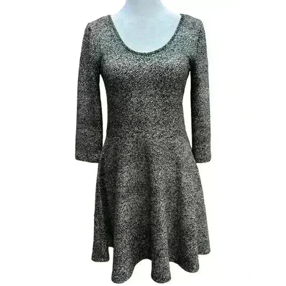 Aeropostale Bethany Mota Gold Foil Skater Dress Size M - Picture 3 of 10